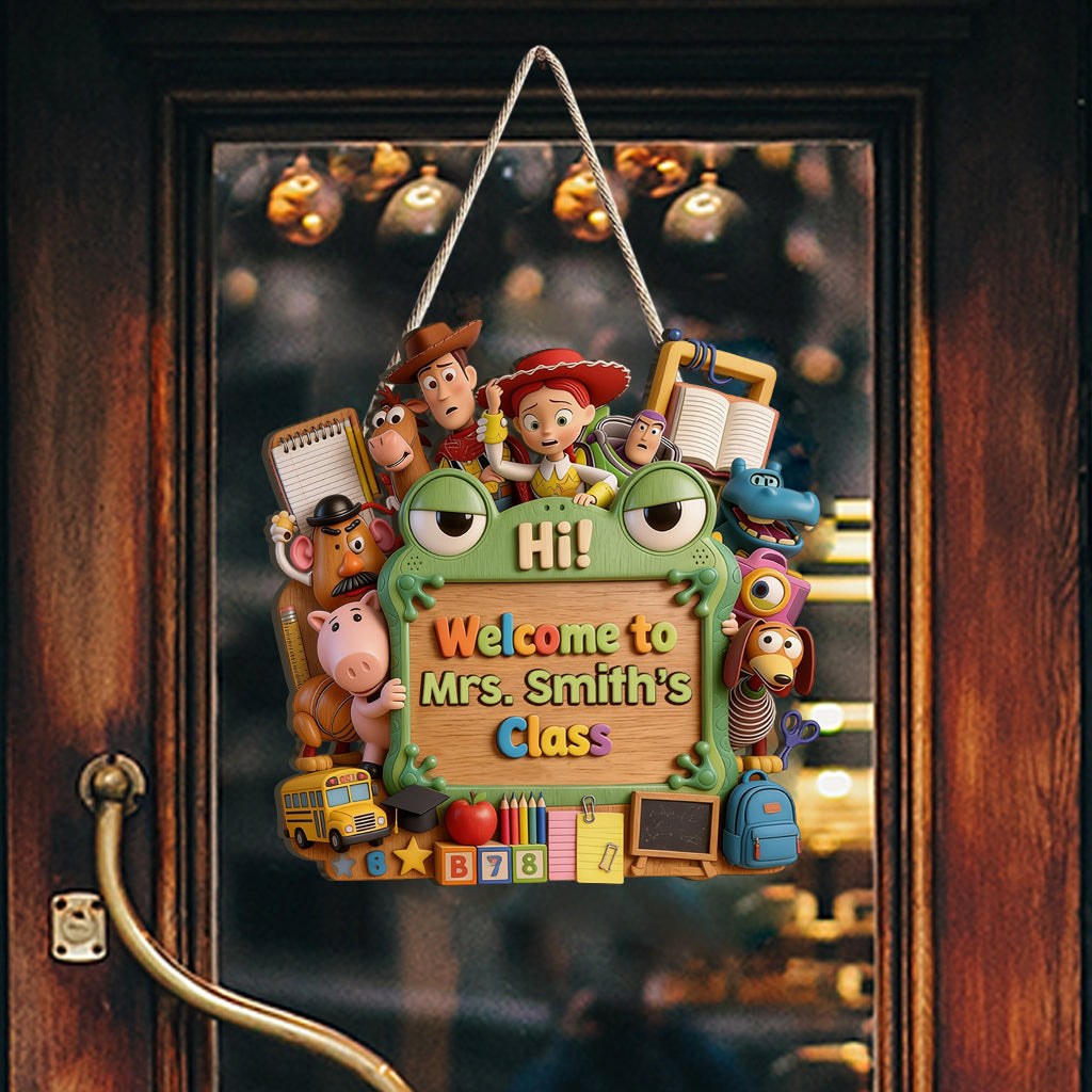 Teacher's Story Welcome Sign - Personalized Teacher Custom Shaped Wood Sign
