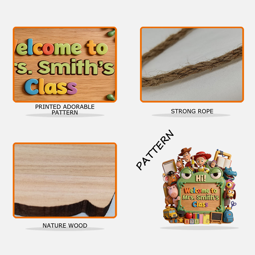 Teacher's Story Welcome Sign - Personalized Teacher Custom Shaped Wood Sign