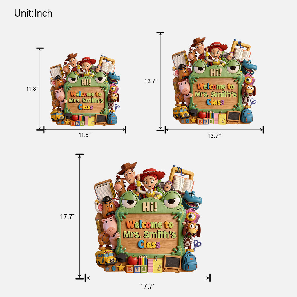 Teacher's Story Welcome Sign - Personalized Teacher Custom Shaped Wood Sign