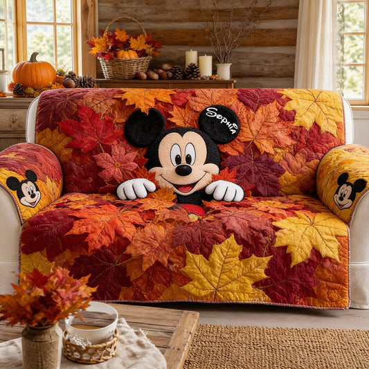 Hello Fall - Personalized Mouse Quilted Sofa/Couch Cover