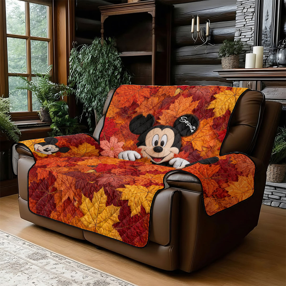 Hello Fall - Personalized Mouse Quilted Sofa/Couch Cover