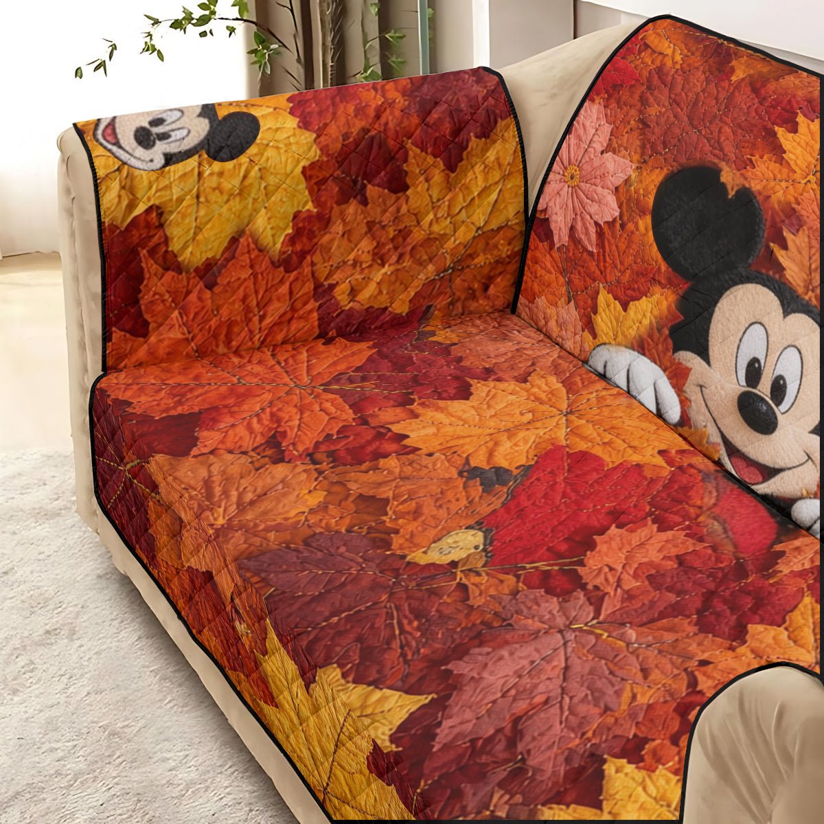 Hello Fall - Personalized Mouse Quilted Sofa/Couch Cover