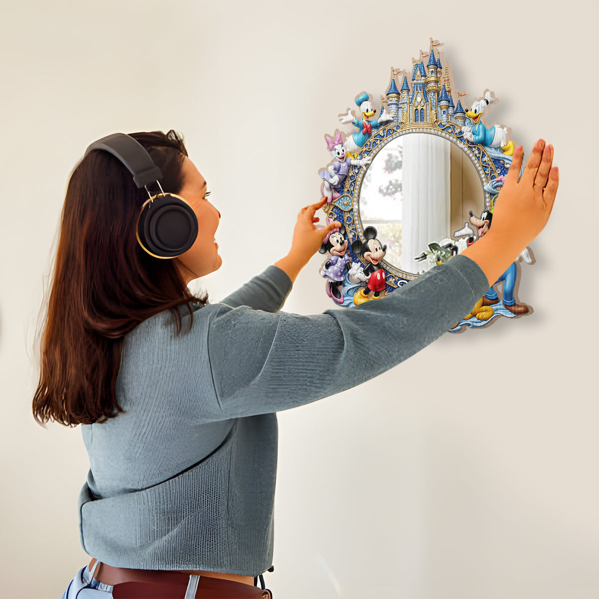 Magical Castle with Friends - Personalized Mouse Wall Hanging Mirror