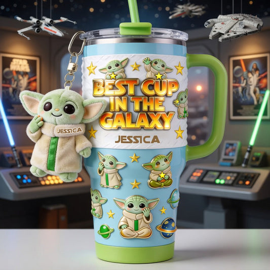 Best Cup In The Galaxy - Personalized The Force Tumbler With Plush Charm