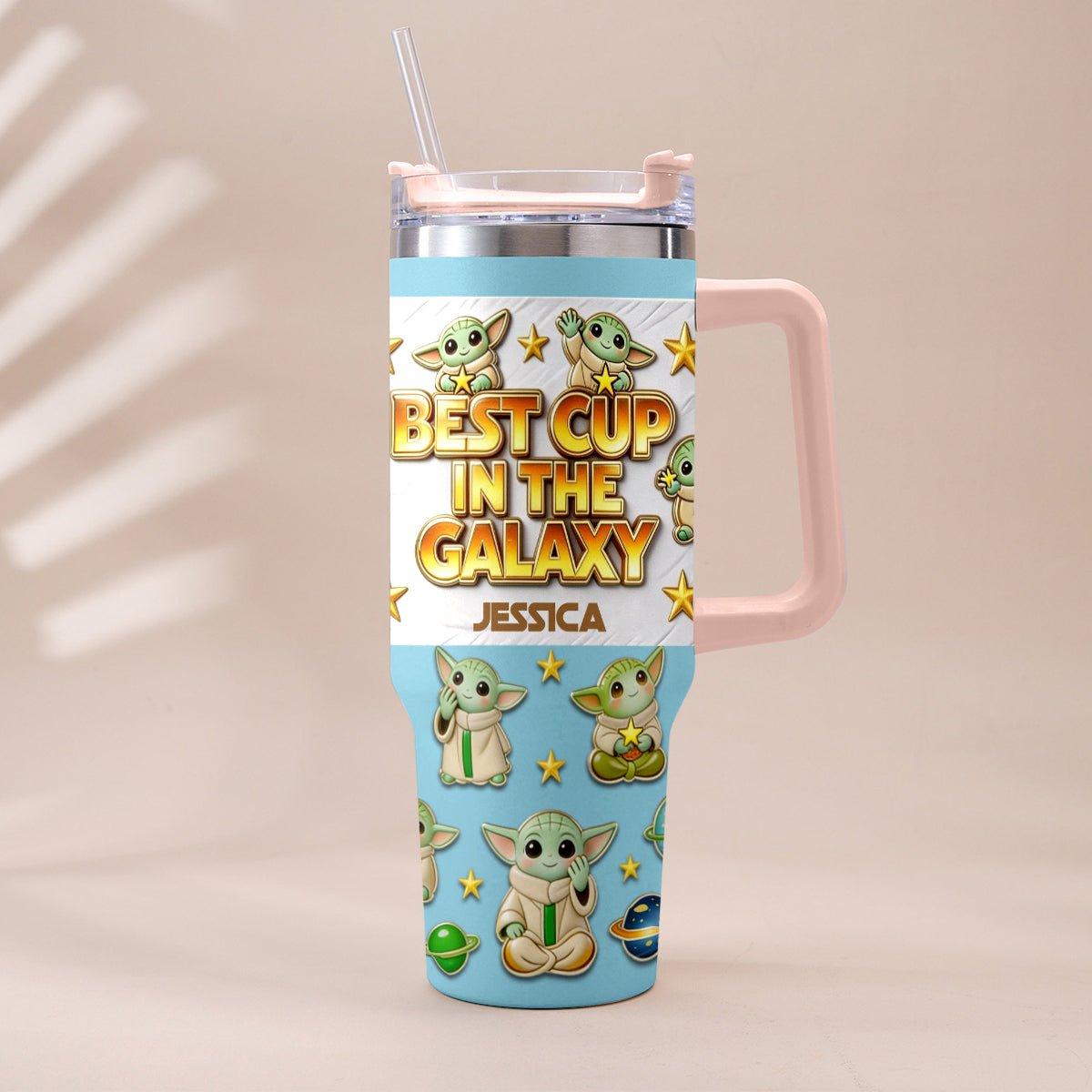Best Cup In The Galaxy - Personalized The Force Tumbler With Plush Charm