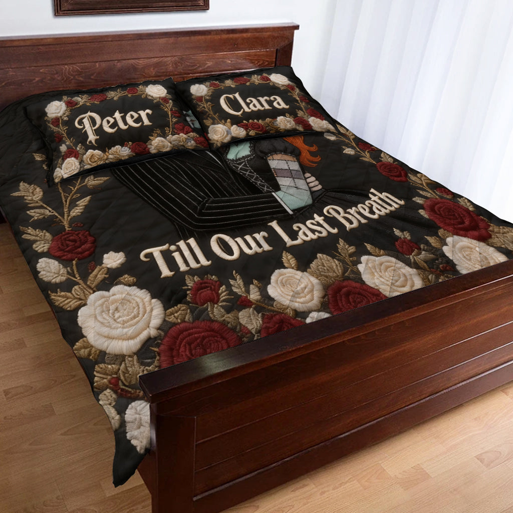 From Our First Kiss Till Our Last Breath - Personalized Nightmare Quilt Set