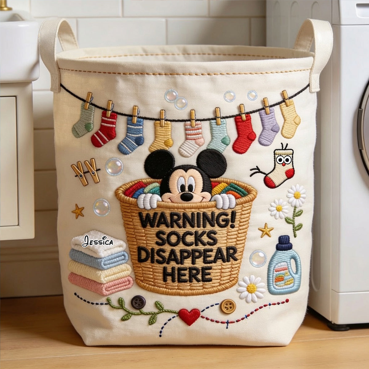 Socks Disappear Here - Personalized Mouse Storage Basket