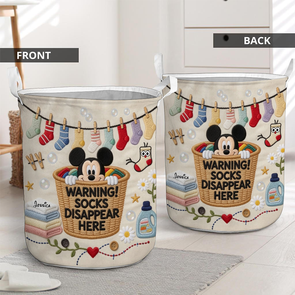 Socks Disappear Here - Personalized Mouse Storage Basket