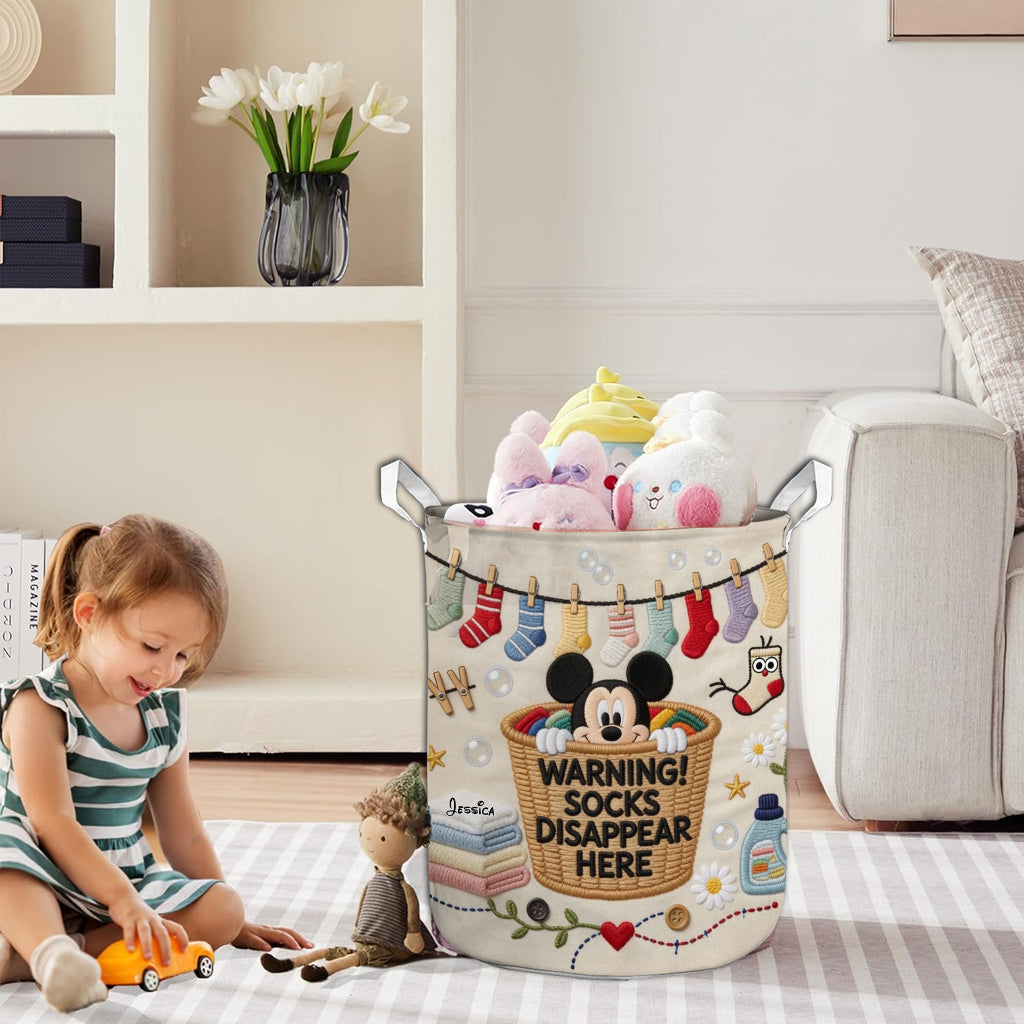 Socks Disappear Here - Personalized Mouse Storage Basket
