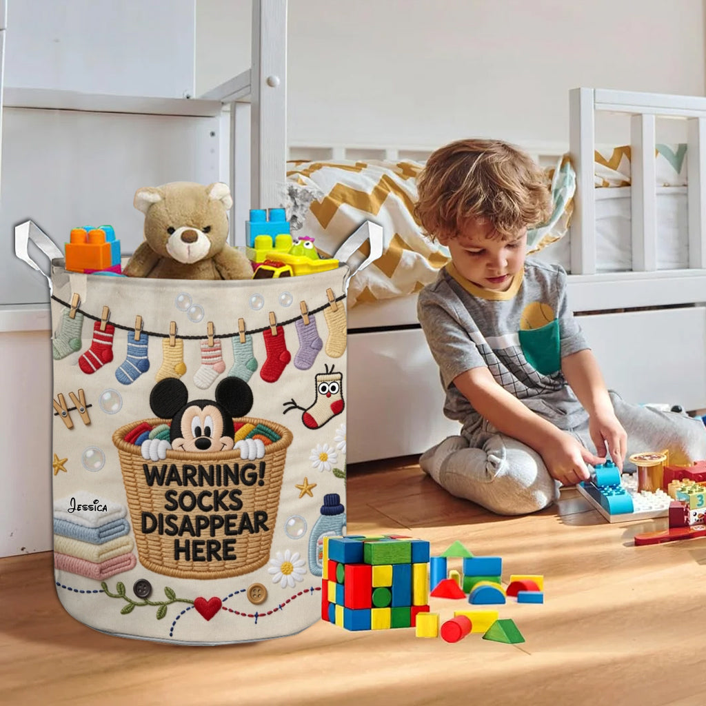 Socks Disappear Here - Personalized Mouse Storage Basket