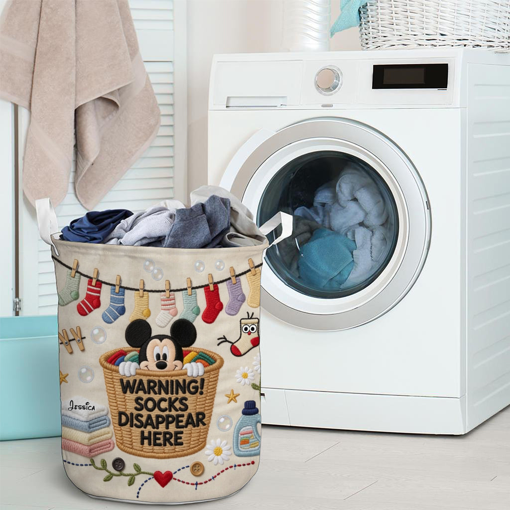 Socks Disappear Here - Personalized Mouse Storage Basket