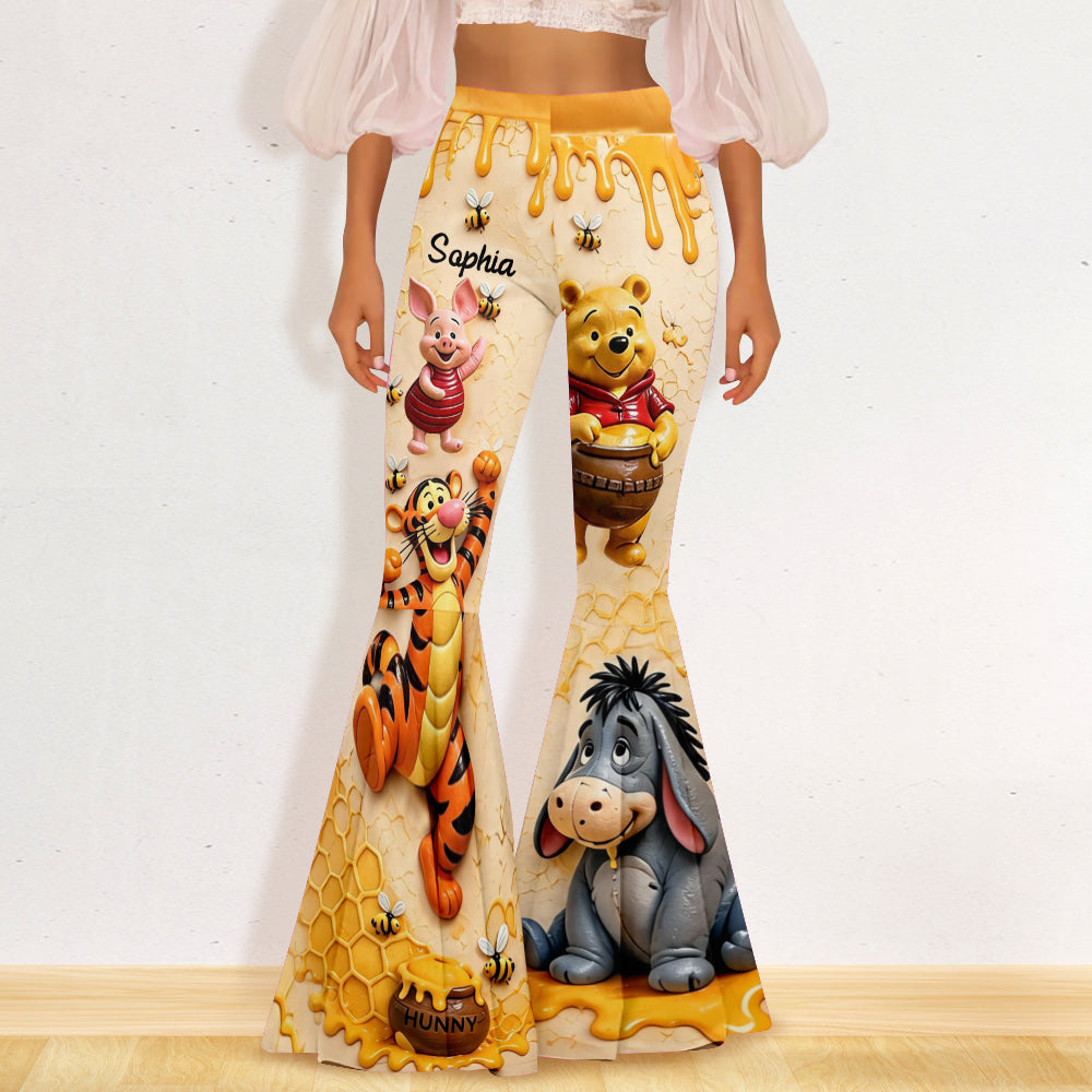 Honey Bear - Personalized Yellow Bear Flare Leggings