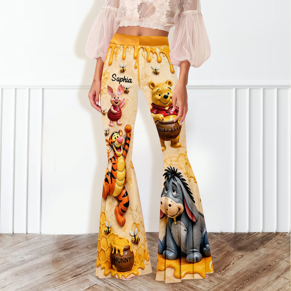Honey Bear - Personalized Yellow Bear Flare Leggings