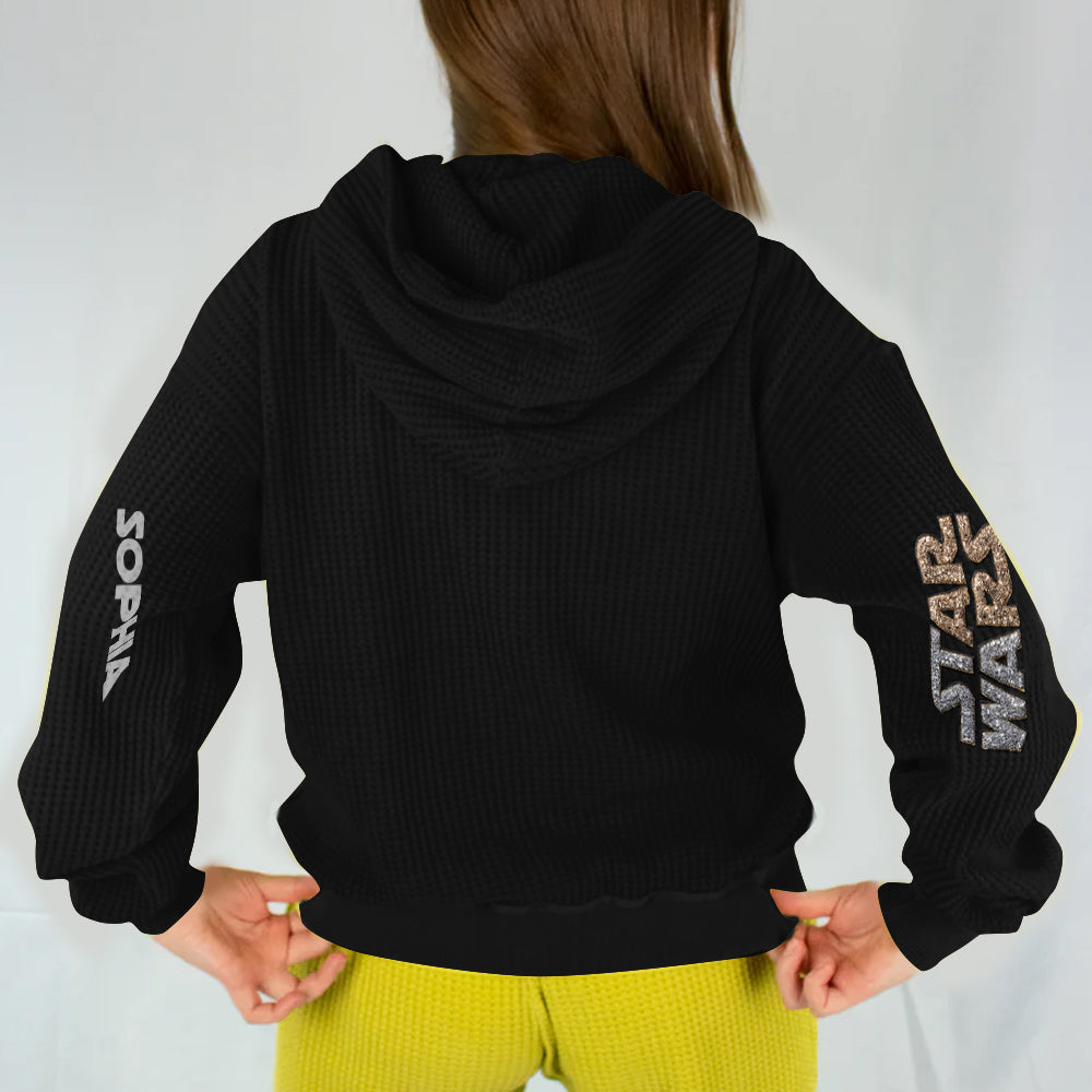 The Black Armored Commander - Personalized The Force Waffle Hoodie