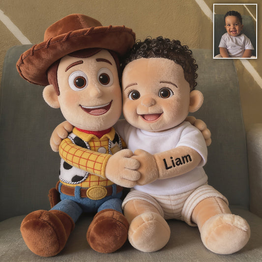 Galaxy And Western Buddy Toy - Personalized Movie For Kids Premium Faux Fur Pillow