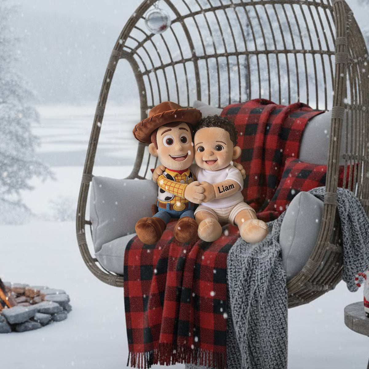 Galaxy And Western Buddy Toy - Personalized Movie For Kids Premium Faux Fur Pillow