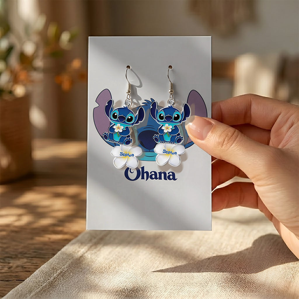 Ohana - Personalized Ohana Earrings With Card