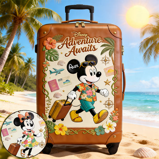 Adventure Awaits - Personalized Mouse Luggage Cover