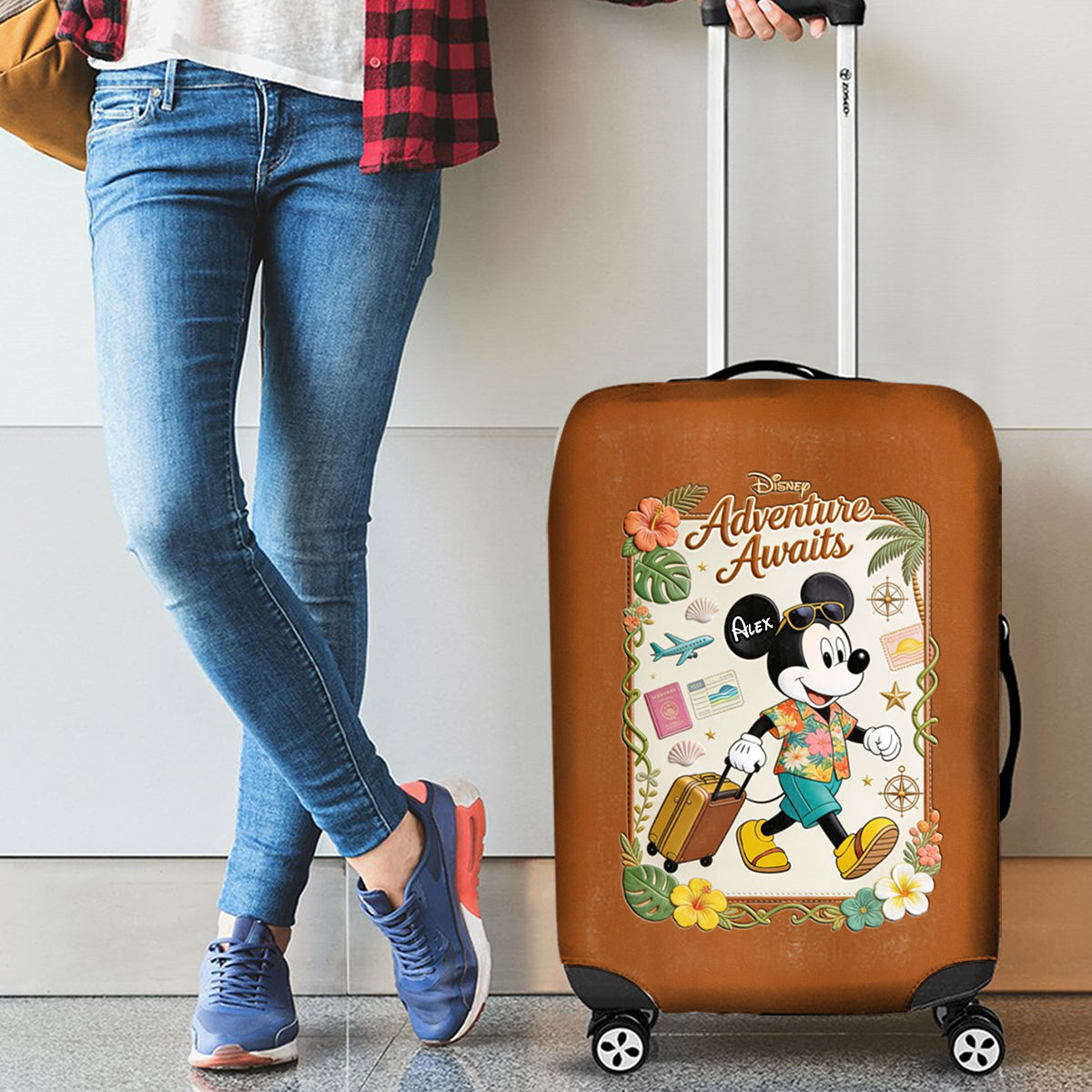 Adventure Awaits - Personalized Mouse Luggage Cover