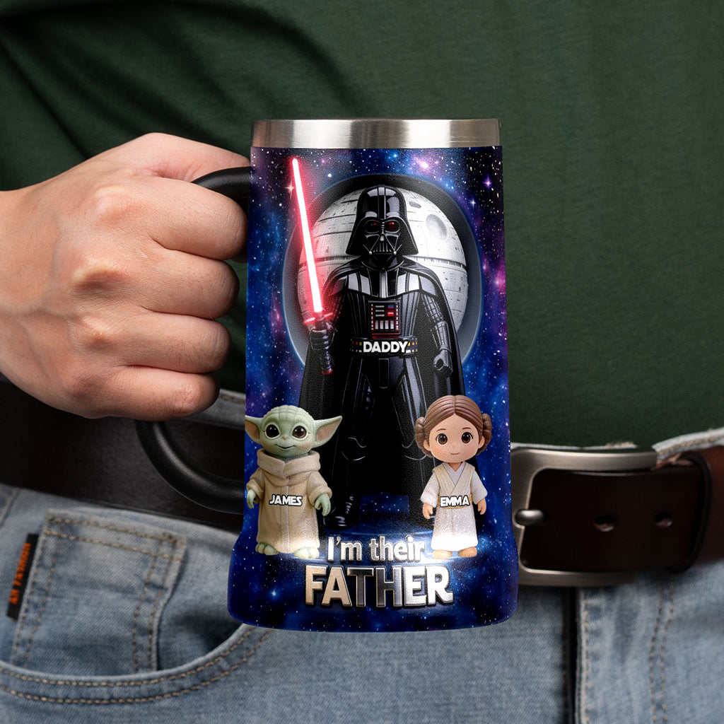 Best Dad In The Galaxy - Personalized The Force Beer Stein