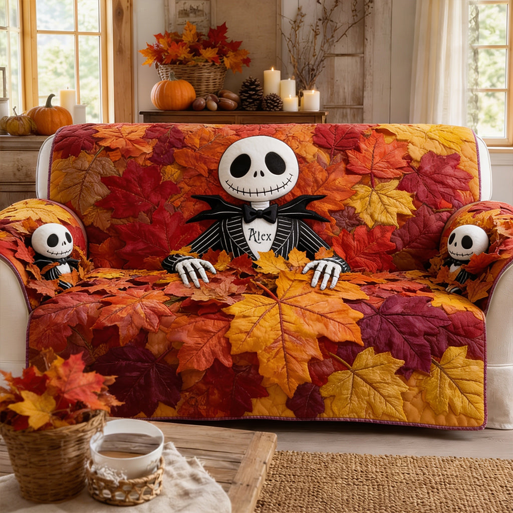Hello Fall - Personalized Nightmare Quilted Sofa/Couch Cover