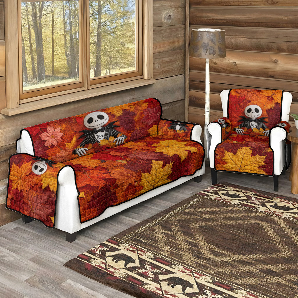 Hello Fall - Personalized Nightmare Quilted Sofa/Couch Cover