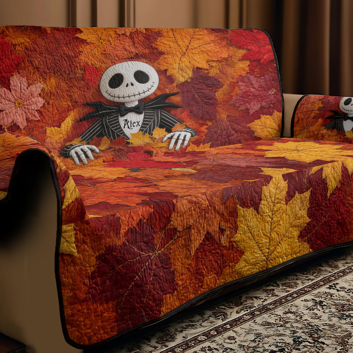 Hello Fall - Personalized Nightmare Quilted Sofa/Couch Cover