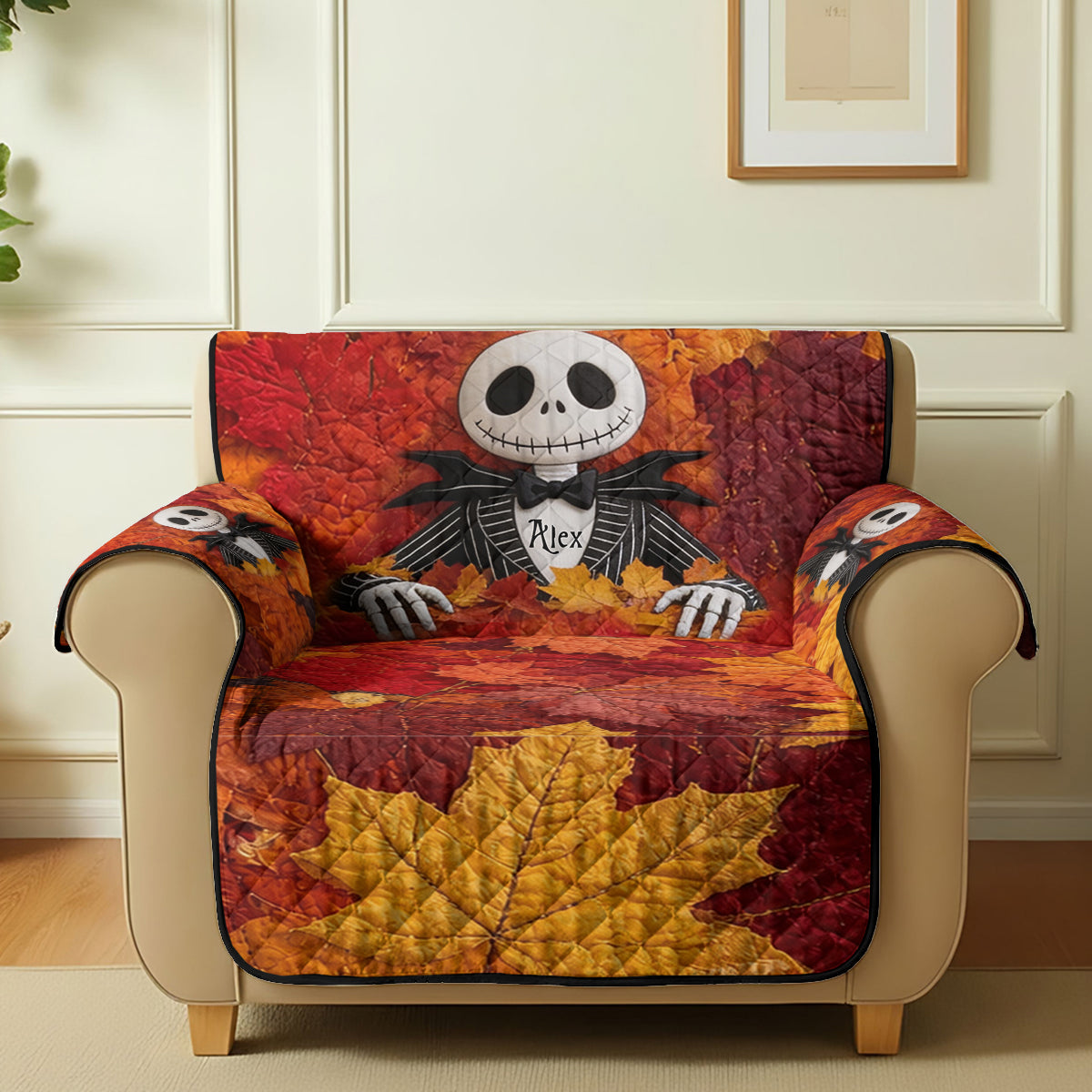 Hello Fall - Personalized Nightmare Quilted Sofa/Couch Cover