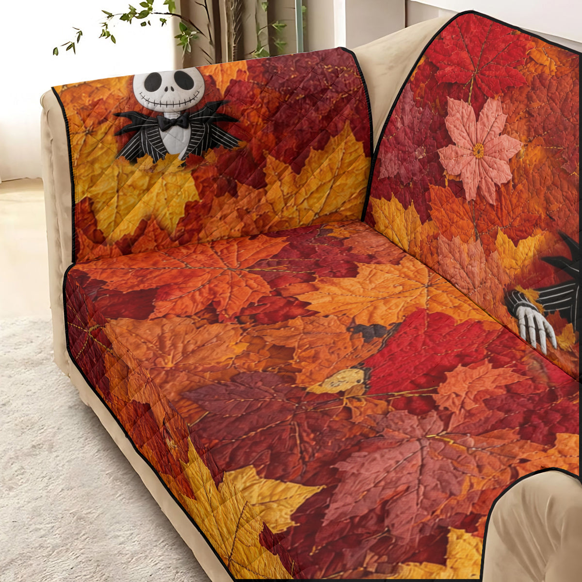 Hello Fall - Personalized Nightmare Quilted Sofa/Couch Cover