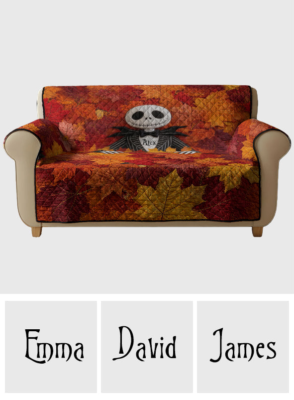 Hello Fall - Personalized Nightmare Quilted Sofa/Couch Cover