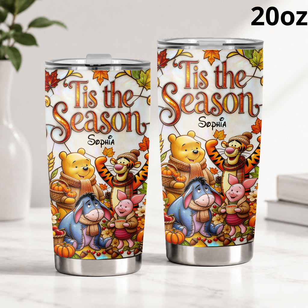 Tis The Season - Personalized Yellow Bear Tumbler