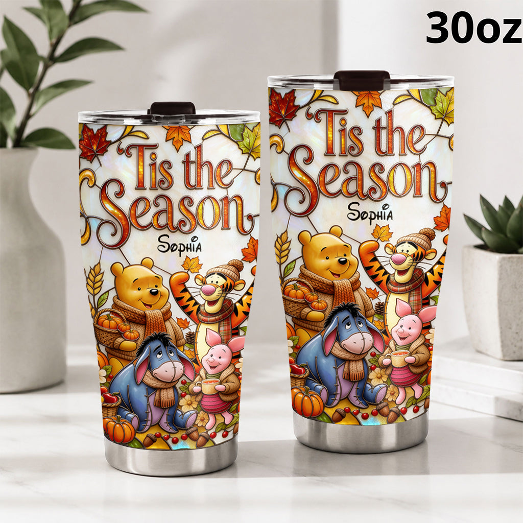 Tis The Season - Personalized Yellow Bear Tumbler