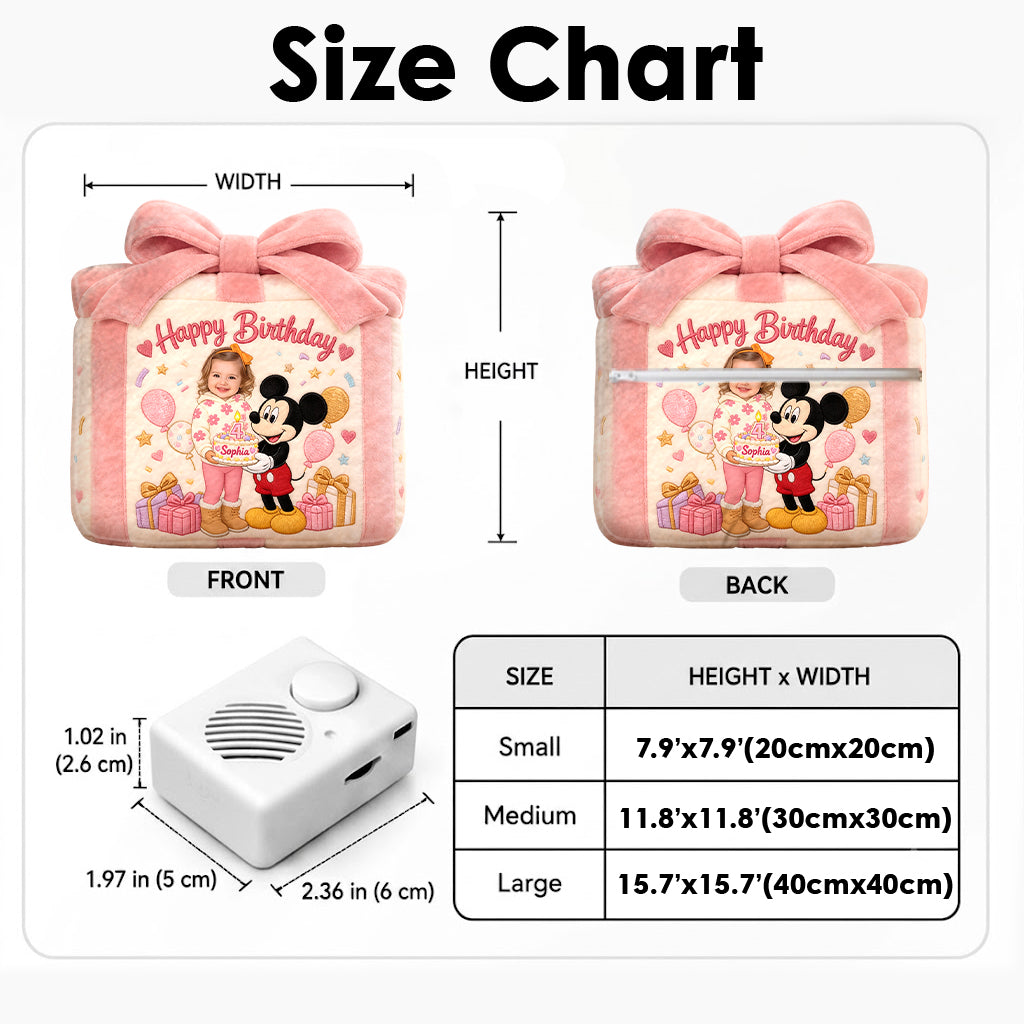 Happy Birthday Message From The Magic Mouse, Real Voice With Custom Name And Photo - Personalized Mouse Melody Plush