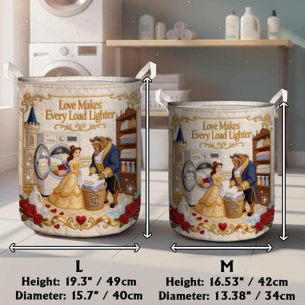 Love Makes Every Load Lighter - Personalized Beauty And The Beast Storage Basket
