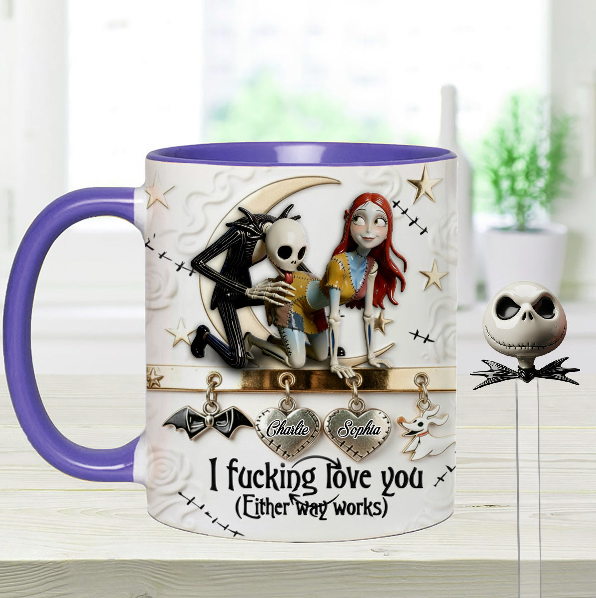 I Love You - Personalized Nightmare Set Accent Mug with Acrylic Stirrers