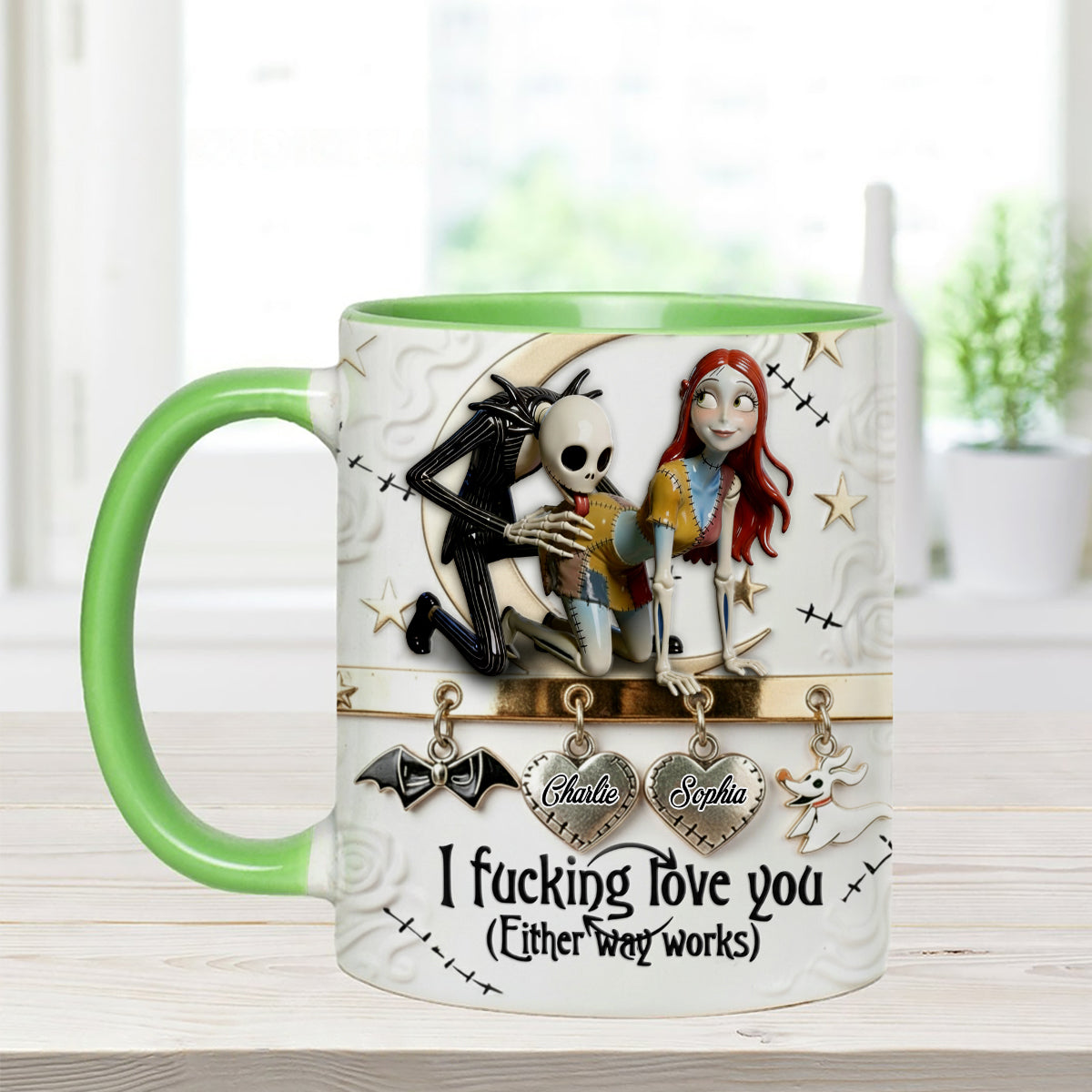 I Love You - Personalized Nightmare Set Accent Mug with Acrylic Stirrers