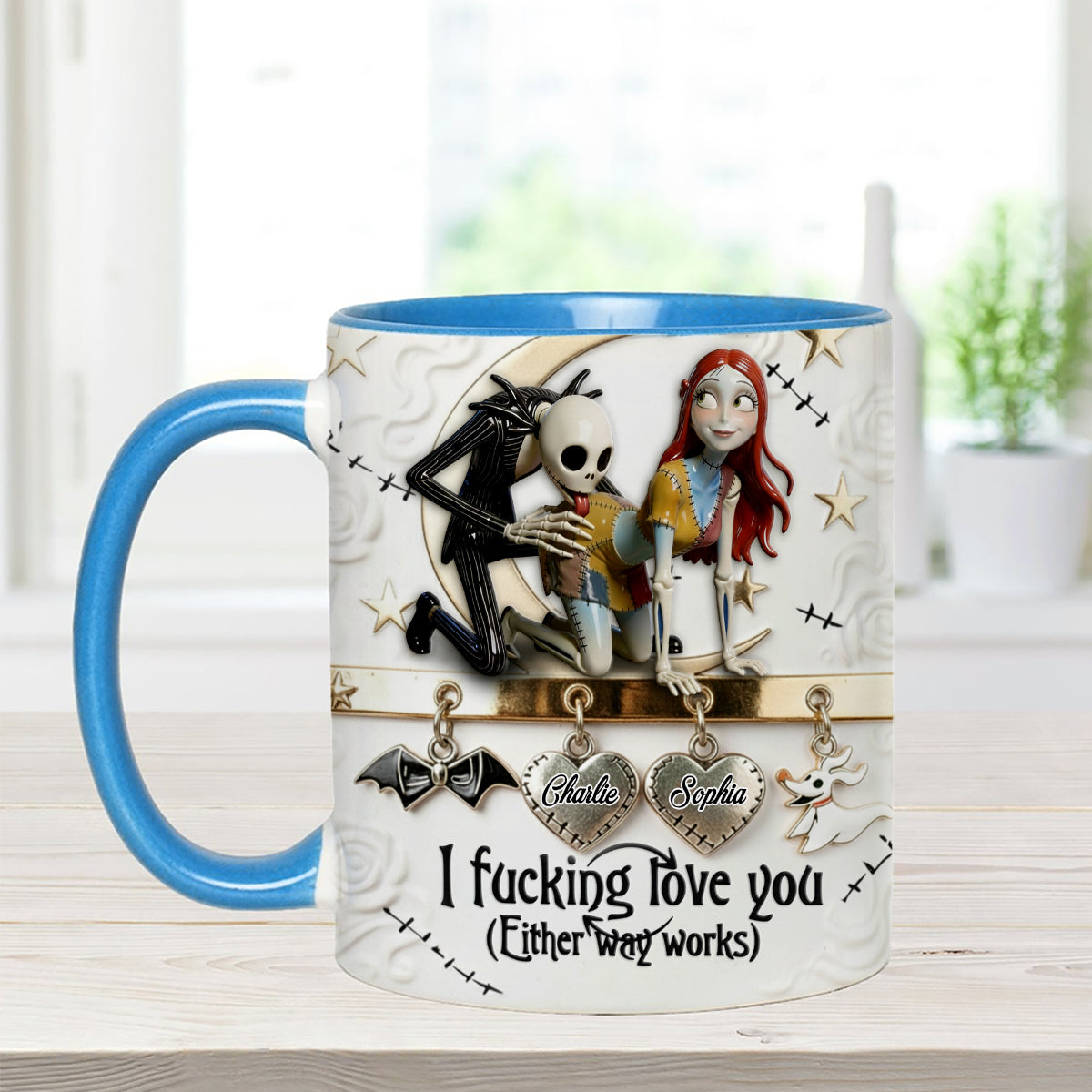 I Love You - Personalized Nightmare Set Accent Mug with Acrylic Stirrers