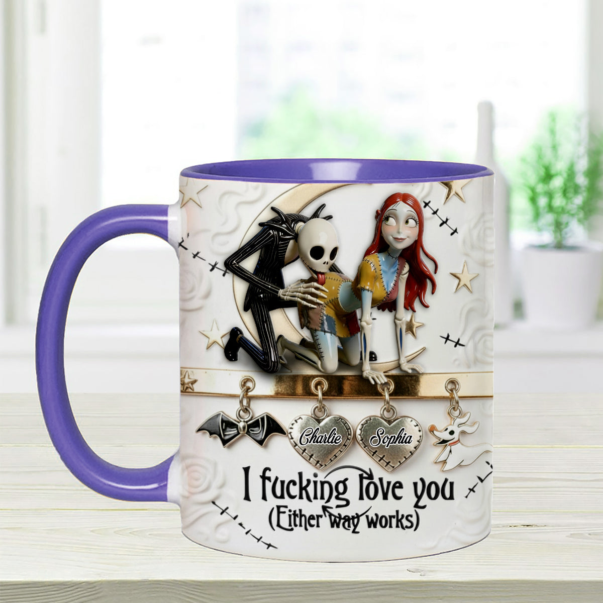 I Love You - Personalized Nightmare Set Accent Mug with Acrylic Stirrers