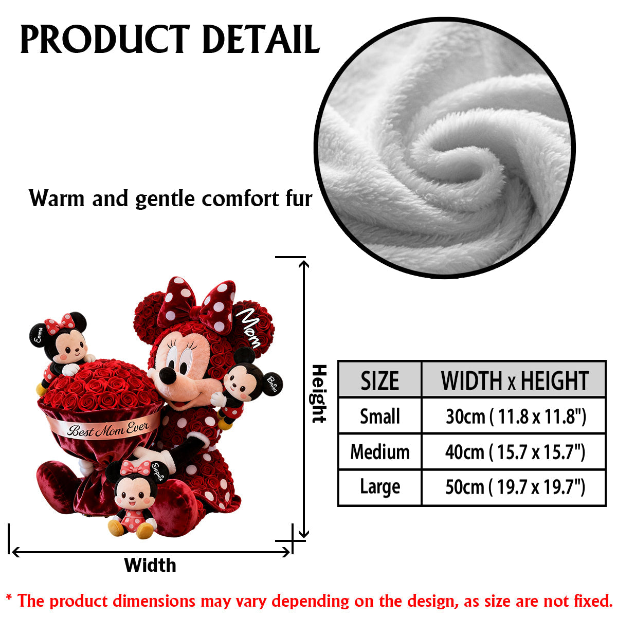 Cute Cartoon Mom - Personalized Mouse Premium Faux Fur Pillow