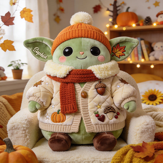Little Autumn Adventures - Personalized The Force Premium Faux Fur Pillow