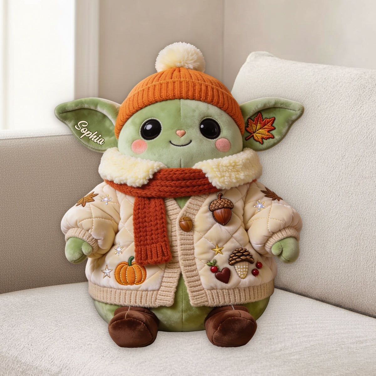 Little Autumn Adventures - Personalized The Force Premium Faux Fur Pillow