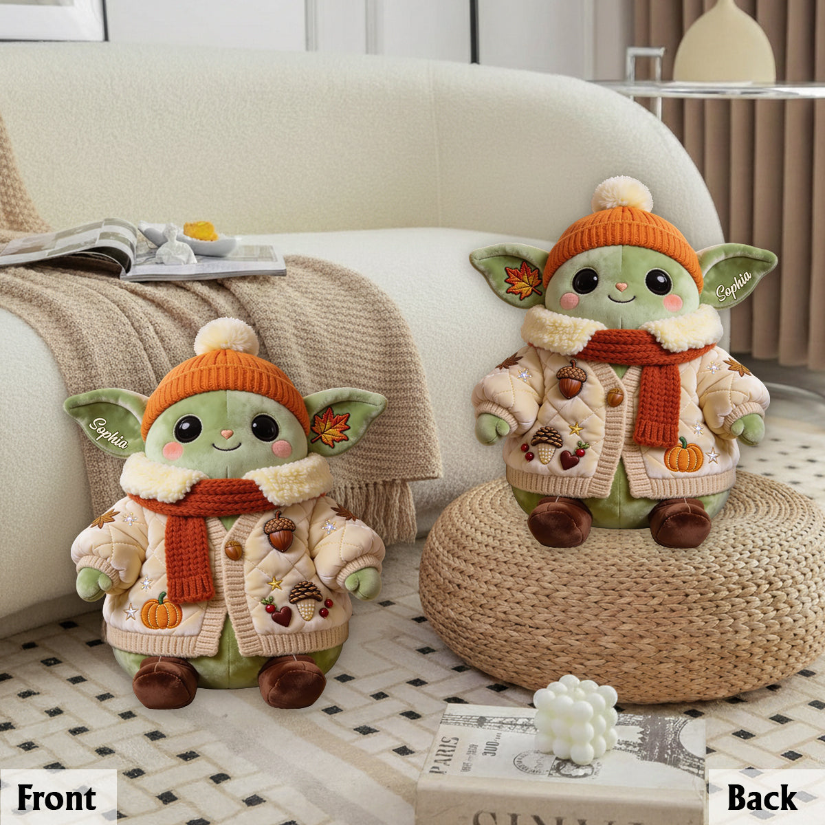 Little Autumn Adventures - Personalized The Force Premium Faux Fur Pillow