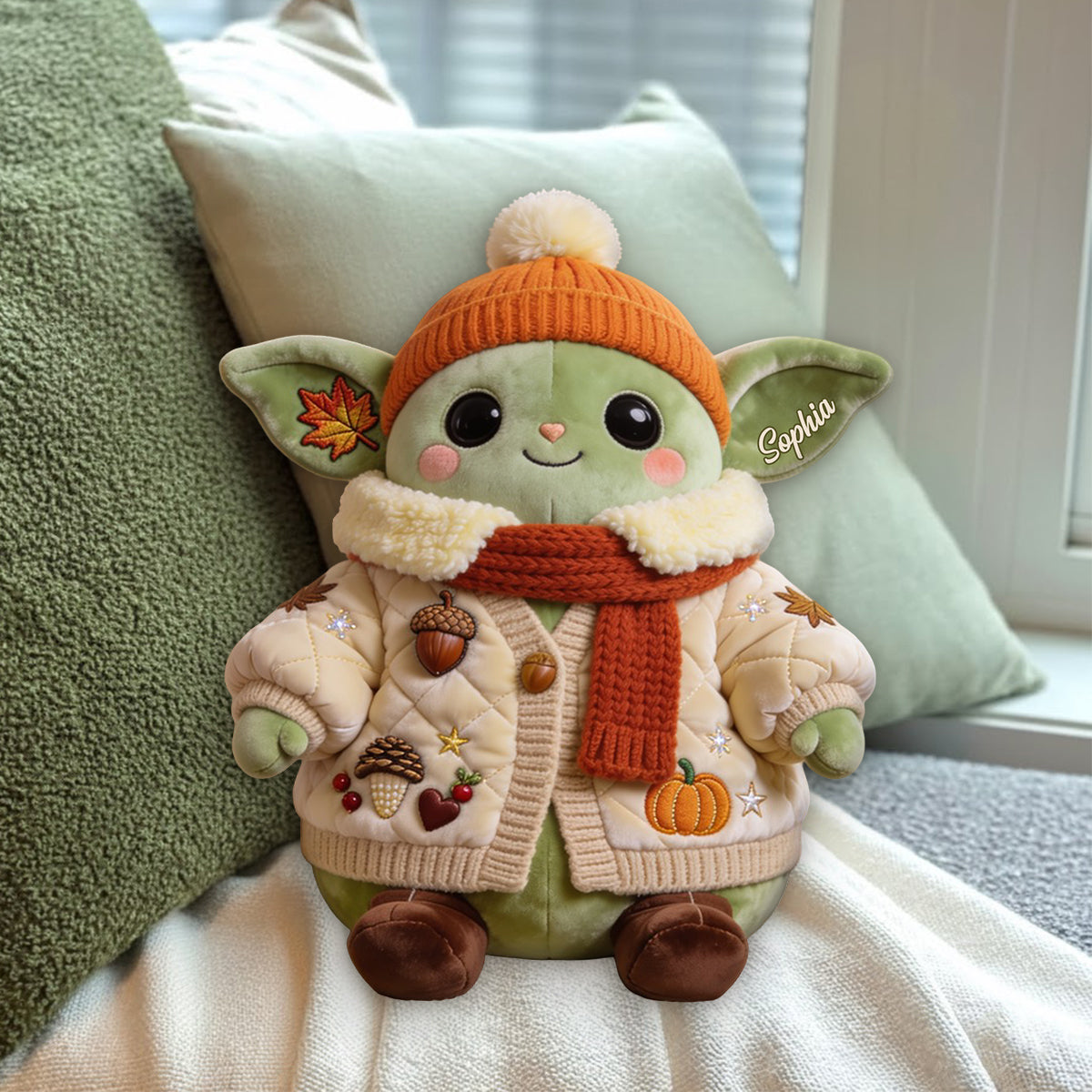 Little Autumn Adventures - Personalized The Force Premium Faux Fur Pillow