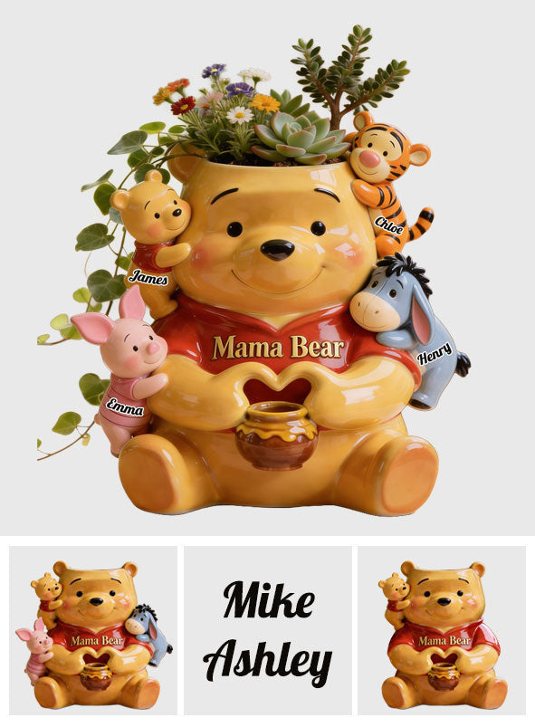 Mama Bear - Personalized Yellow Bear Acrylic Pot