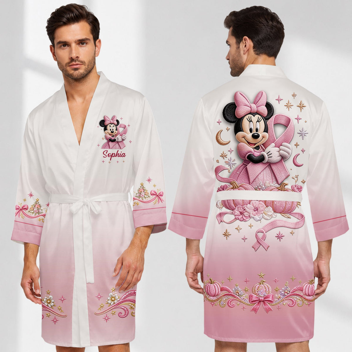 Fight Like A Girl - Personalized Breast Cancer Awareness Satin Robe
