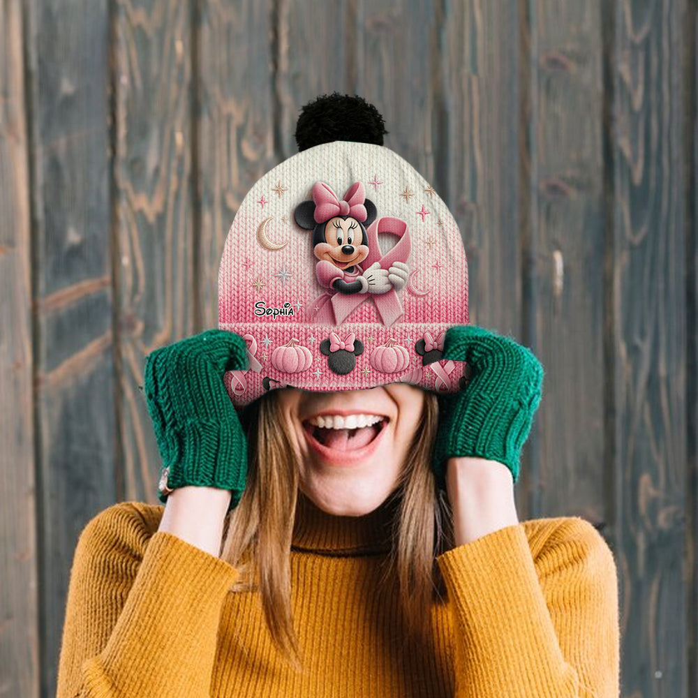 Fight Like A Girl - Personalized Breast Cancer Awareness Beanie Hat