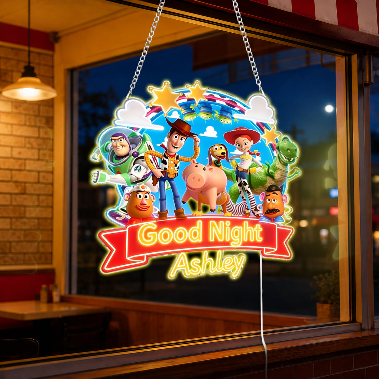 The Story Of The Toys, Happy Birthday - Personalized Movie For Kids Neon LED Light Sign