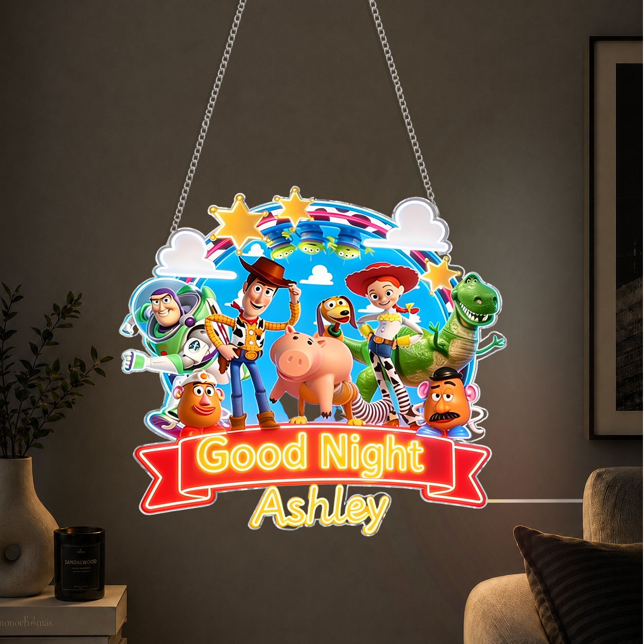 The Story Of The Toys, Happy Birthday - Personalized Movie For Kids Neon LED Light Sign