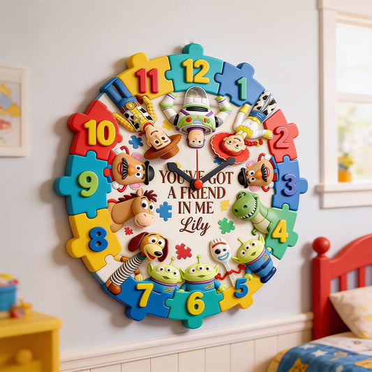 You've Got A Friend In Me - Personalized Autism Awareness Acrylic Wall Clock