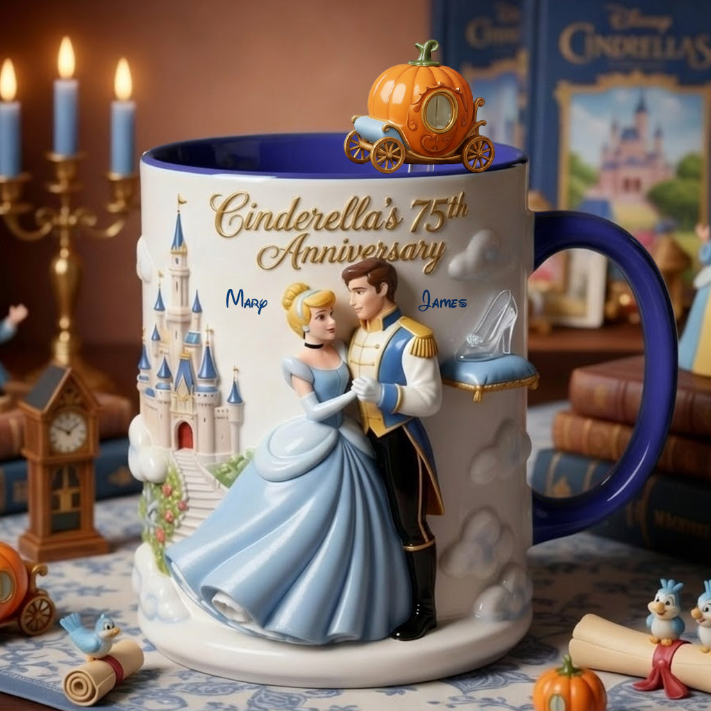 Cinderela Princess - Personalized Couple Set Accent Mug with Acrylic Stirrers